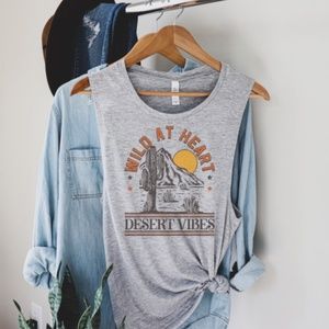 Wild At Heart Desert Vibes Muscle Tank in Grey